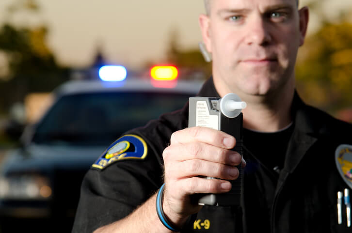 police with breathalyzer